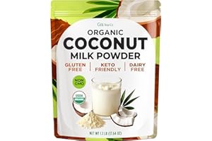 Gya Tea Co USDA Organic Coconut Milk Powder 1.1lb (17.64 Oz) - Blends Smoothly, Delicious Keto-Friendly Dairy Free Vegan Creamer for Coffee, Tea, Smoothies, Baking & Curry. Non-GMO, Gluten Free
