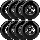 WHEELCOME 8-Pack Inline Skate Wheels, 85A, Indoor &amp; Outdoor | Roller Hockey Wheels with ABEC-9 Bearings for Roller Blades, Scooters, and Luggage (64 mm / 70 mm / 72 mm / 76 mm / 80 mm)