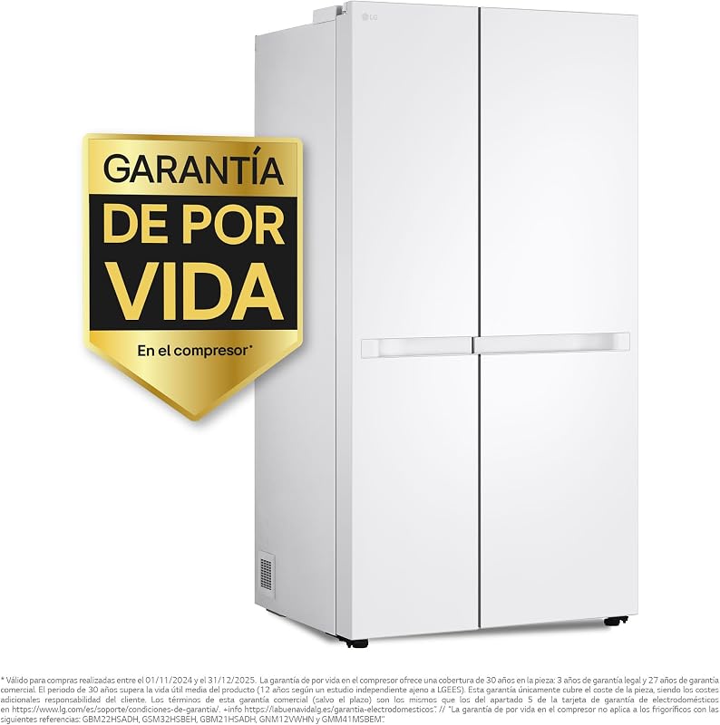 Lg gsbc40swpe - geladeira lado a lado, série 400, resfriamento linear, fluxo de ar múltiplo, classificação e, 662 l, branco