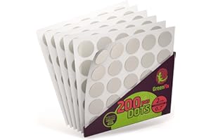 GREENFIX Double Sided Sticky Dots 200PCs - Clear Round Mounting Putty - Sticky Tack for Hanging - Picture Hangers Without Nails - Adhesive Double Sided Tape Dots - Poster Putty Removable