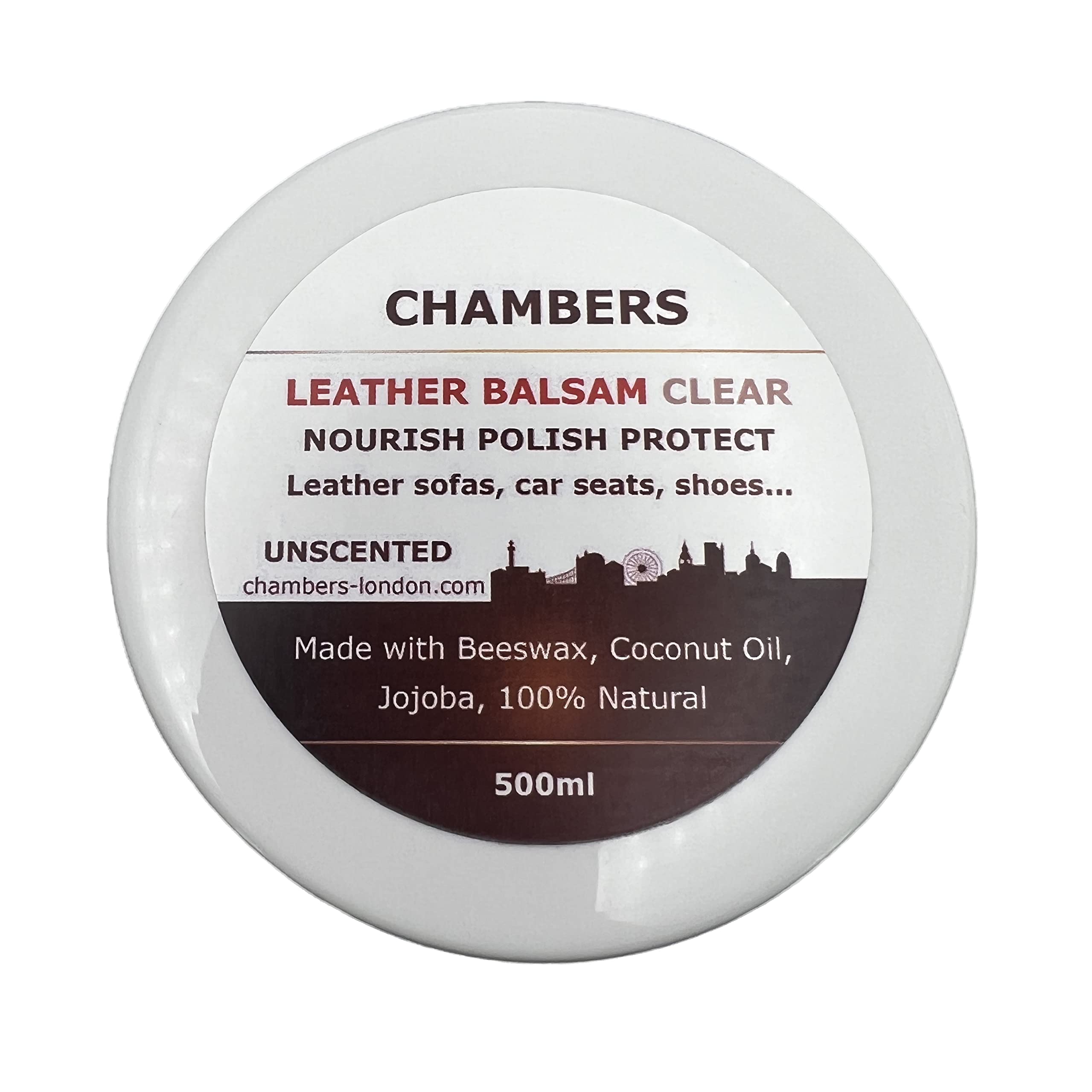 Chambers Premium Leather Balsam 500ml Professional Size - For Absorbent Leather (Aniline, Semi-Aniline & Untreated) - Large Projects & Multiple Furniture Pieces