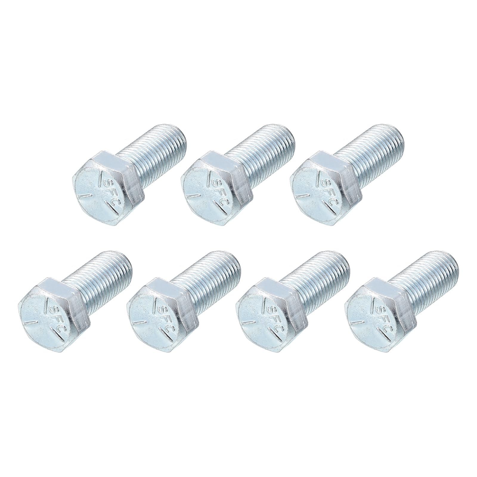 METALLIXITY Hex Bolts (7/16-20x1") 7Pcs, Carbon Steel Zinc Plated Fully Threaded, UNF Fine Thread Hex Head Screw Bolt - for Furniture Repair, Silver โ image 1