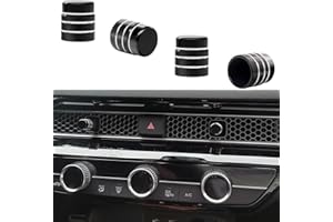 LOCOY Vent Knob Cover for Honda Civic 11th Gen Accessories 2022 2023 2024 2025, for Honda CRV 2023 2024 2025 Vent Control Knob Cap, AC Vent Lever Trim, AC Wind Outlet Lever Ring (4pcs Black)