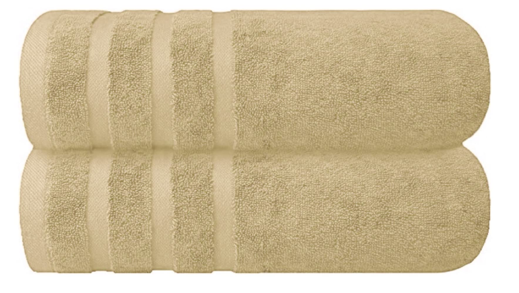 Diamond Tex Pack of 2 Large Jumbo Bath Sheets 75 x 150 cm Super Soft 100% Egyptian Cotton Fast Absorbent & Quick Dry Towels 500-GSM (Latte)