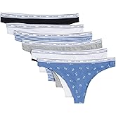 Tommy Hilfiger womens Classic Cotton Thong Underwear With Logo Waistband 6-pack