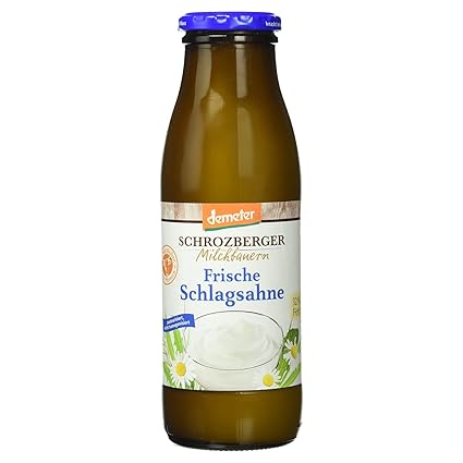 Schrozberger Milchbauern Demeter Bio Frische Schlagsahne Mehrweg 500 Ml Amazon De Lebensmittel Getranke