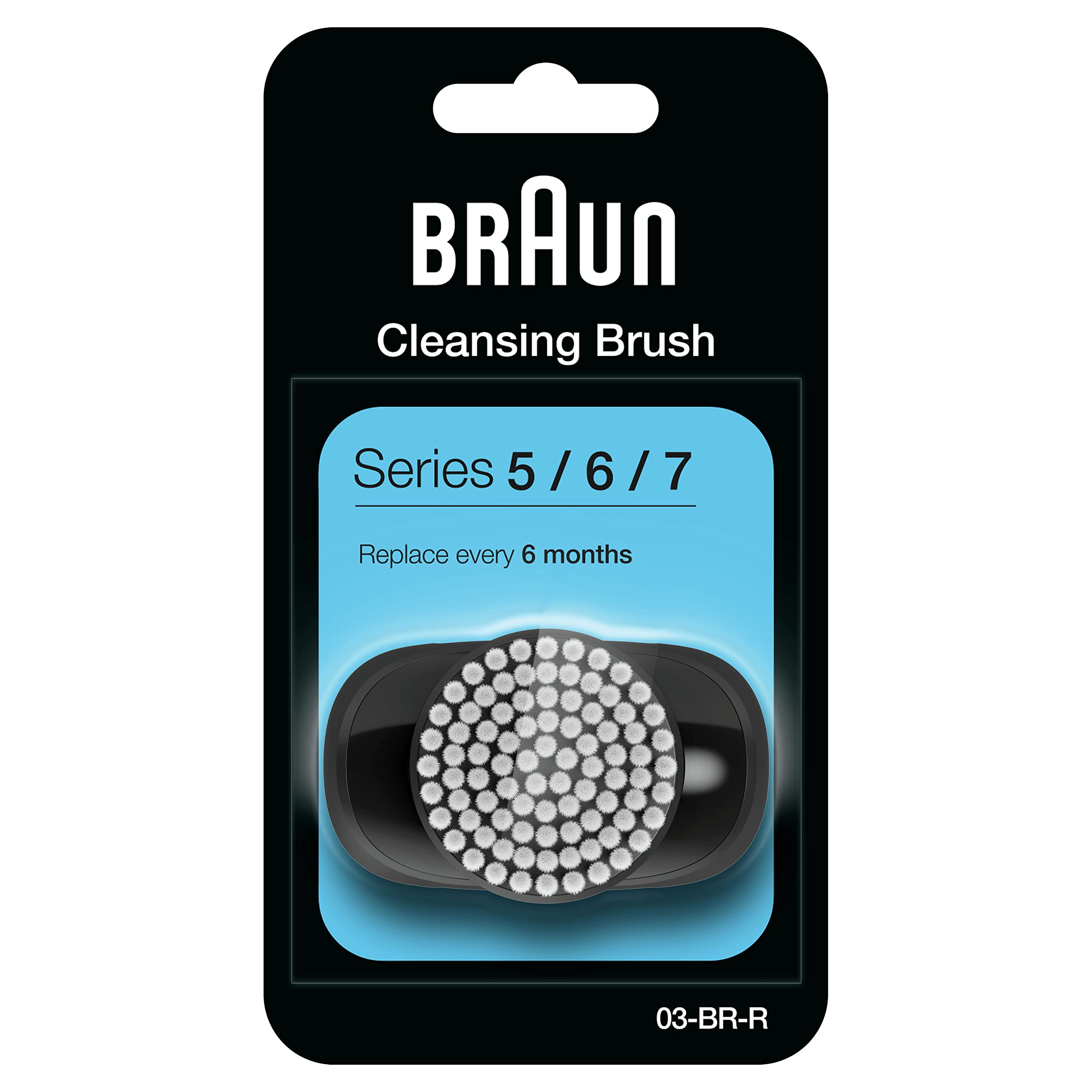 Braun EasyClick ORIGINAL Cleansing Brush Refill For Series 5, 6 and 7 Electric Shaver, Cleans, Exfoliates and Refines Your Skin, For New Generation, White