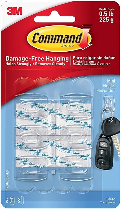 Command 17006CLR Clear Mini Hooks 6 Count Command Strips