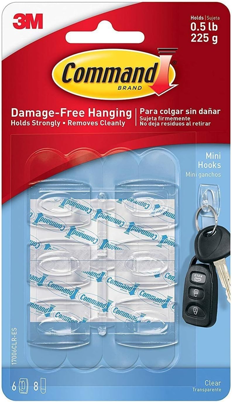 Command 17006CLR Clear Mini Hooks 6 Count Command Strips