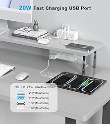 Dual Layer Desk Clamp Power Strip, 19 in 1 Desktop