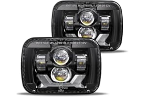 HWSTAR Pair 180W 1000% Bright H6054 5x7 7x6 Led Headlights Compatible with Jeep Cherokee XJ Wrangler YJ DOT Anti-glare DRL Tu