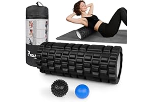 Syourself Foam Roller Set with Massage Ball, 13'' Foam Roller for Back and Legs, Medium Density EVA Massage Roller Trigger Po