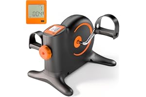 MOMODA Mini Exercise Bike Pedal Exerciser Under Desk Bike Foot Peddler Portable Therapy Bicycle with Digital Monitor
