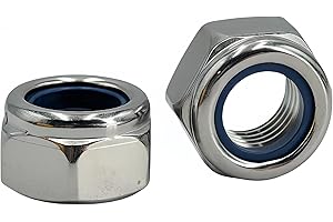 DMDZ HEYDAY 8Pcs M14 x 1.5mm Nylon Insert Hex Lock Nuts, 304 Stainless Steel Locknuts,Silver Tone