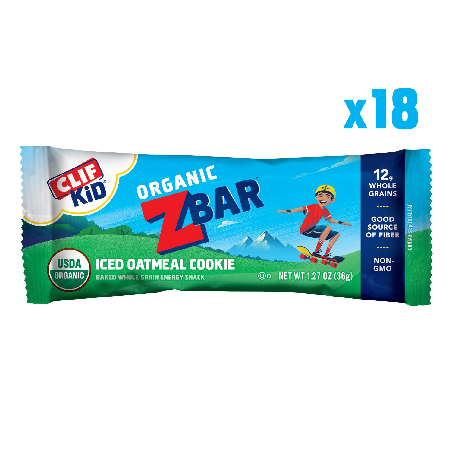 CLIF KID ZBAR - Organic Energy Bar - Iced Oatmeal Cookie - (1.27 Ounce Snack Bar, 18 Count)