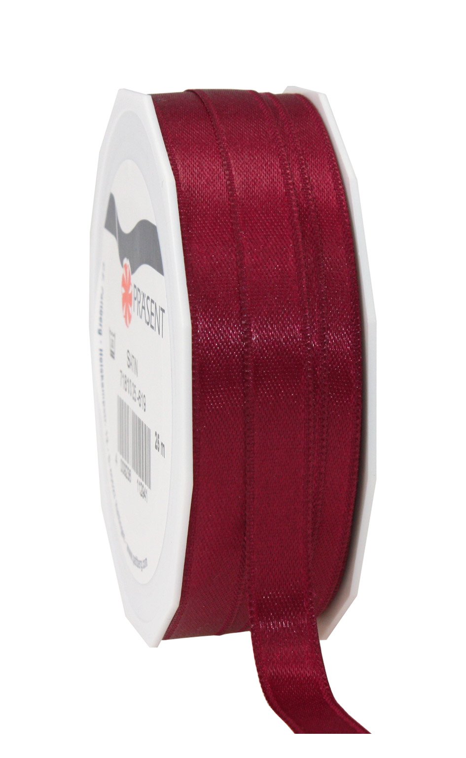 PRÄSENT C.E. Pattberg SATIN bordeaux, 27 yards for Wrapping, 0.39 inches width, Crafting, Decorative Ribbon for Gifts, for every occasion, polyester, 10mm-25m, Vanilla — image 1