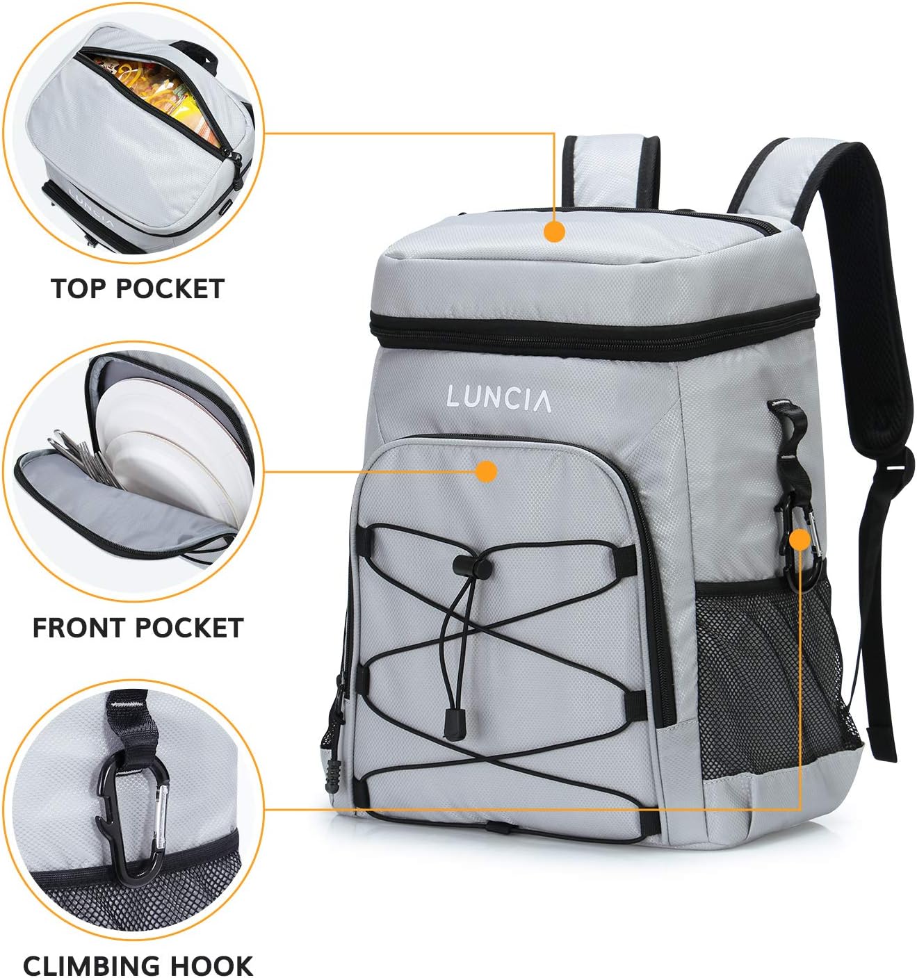 Luncia 24l Cool Backpack Cool Backpack Picnic Bag Large Insulated Cooler Bag For Beach Picnic Camping Bbq Hiking Amazon De Sport Freizeit