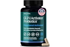ETTA VITA GLP-1 Supplement for Weight Loss & Appetite Control for Men and Women with Akkermansia, Berberine, Inulin, EGCG, Resveratrol, Hops, Polyphenols - Supports Digestion, Hunger, Cravings, Gut Health