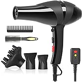 Conhaze Hair Dryer, Professional Ionic Blow Dryer with Diffuser for Curly Hair,2400W Powerful Fast Drying Hairdryer Blowdryer for Women Men Home Salon Hair Styling,Constant Temp Low Noise