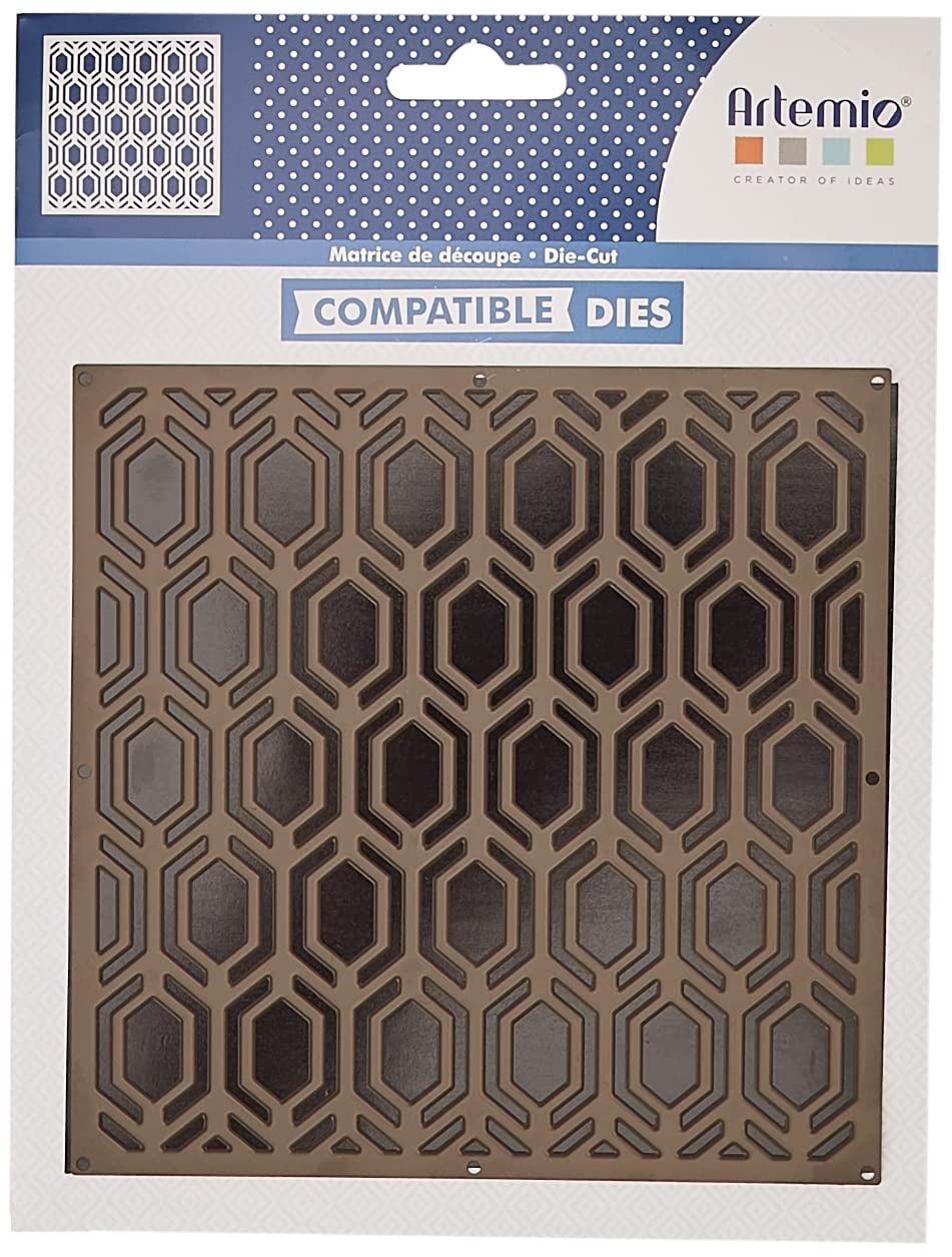 Artemio Dies Cutting Dies Blue Ethnic Hexagons 15 x 15 cm
