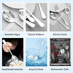 6PCS Serving Spoons and Forks set- Solid Spoon x