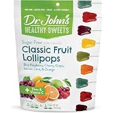 Dr. John&rsquo;s Sugar Free Candy, Healthy Lollipops with Zero Sugar, Low Calorie Snacks, Keto Friendly Hard Candy Sweets, Classic Fruit Tooth, 60 Count, 1 LB