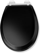 Croydex Lene Flexi-Fix Matt Black Soft Close Toilet Seat