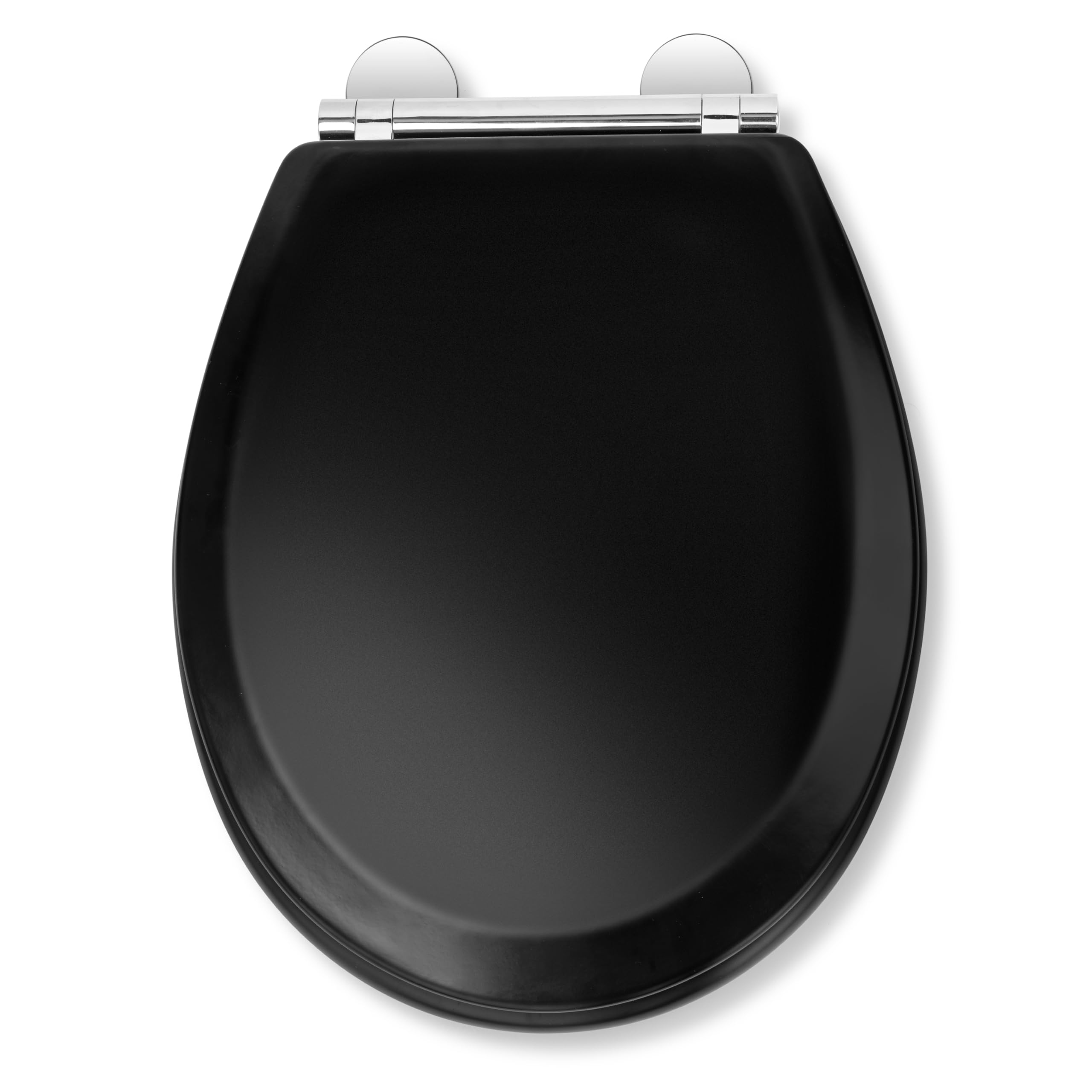 Croydex Lene Flexi-Fix Matt Black Soft Close Toilet Seat - Quick Release Button for Easy Cleaning and Adjustable Hinges to fit All Standard Toilets with Top and Bottom Fixings, Antibacterial (Black) — image 1