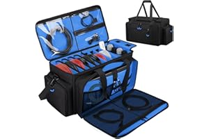 Large Dj Cable Bag with Laptop and Microphone Pocket, Dj Bag for Equipment and Music Accessories with Detachable Dividers, Bo