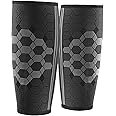 Calf Compression Sleeves by SPARTHOS (Pair) – Leg Compression Socks for Men and Women – Shin Splint Calf Pain Relief Calf Medical Leg Pain and Cramps Recovery Varicose Veins (Black-L)