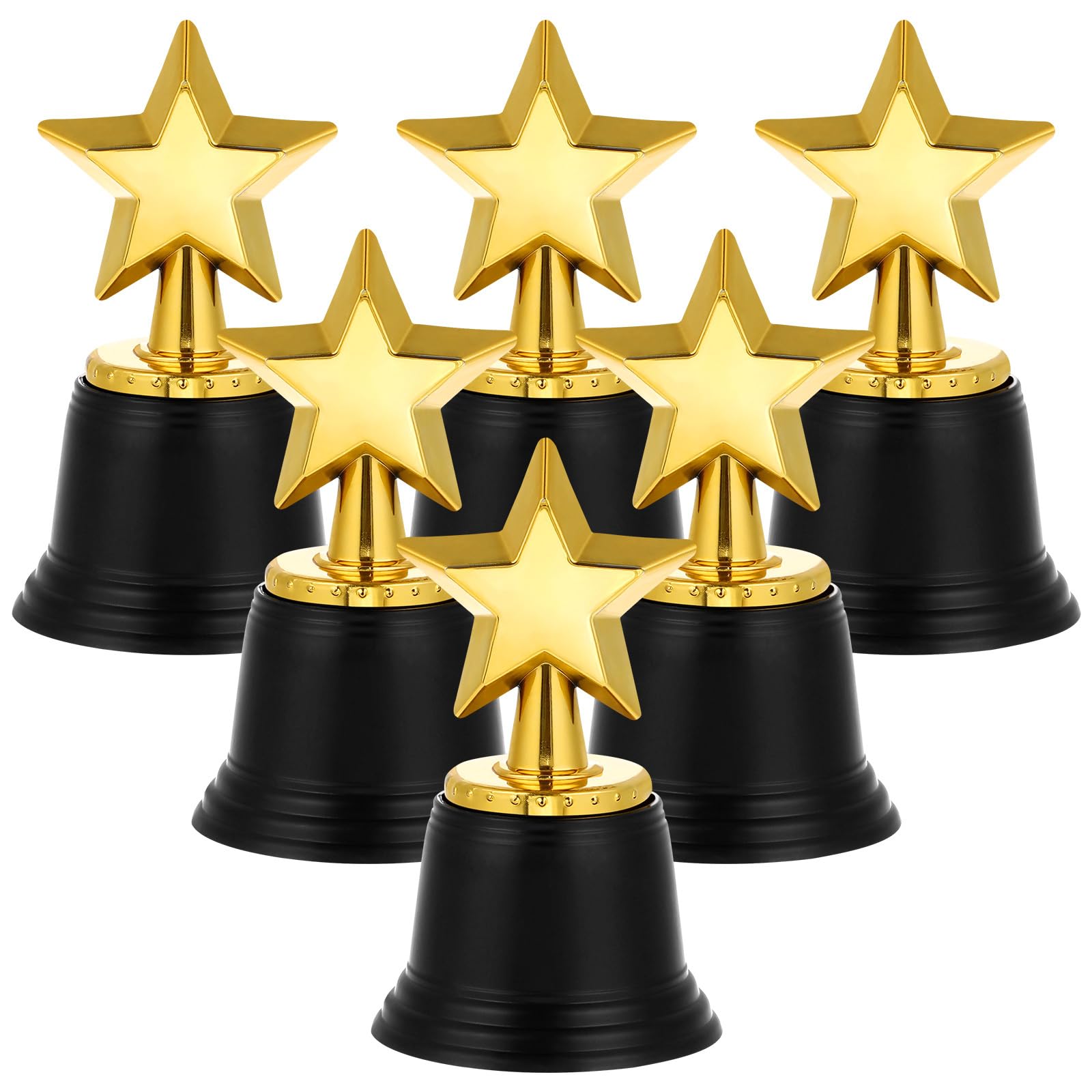 jojofuny 6 Pcs Star Trophy Awards, Mini Star Trophy Awards Bulk, Star Gold Award Trophies, for Kid Classroom School Reward, Sports Tournament Winning Prize