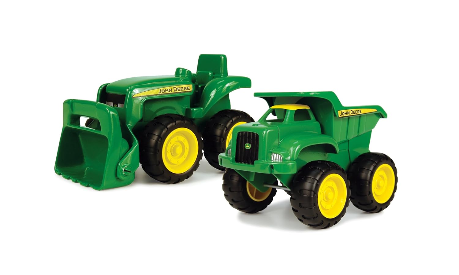 John Deere Conjunto con tractor excavadora y camión de carga TOMY