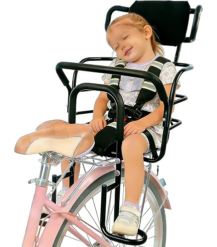 WORAMUK Rear Kid's Bike seat,Rear Child Bike seat,Rear Mount Bike seat with Armrests,Pedals and Harness for Most Adult Bike Ages 2 to 8 Years(Up to 110lb) : Sports & Outdoors