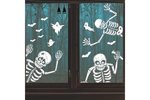 KUCHEY 140PCS Halloween Window Clings Decor for Halloween Decorations, Double Side Window Stickers Removable Glass Decals for Party Decorations Indoor