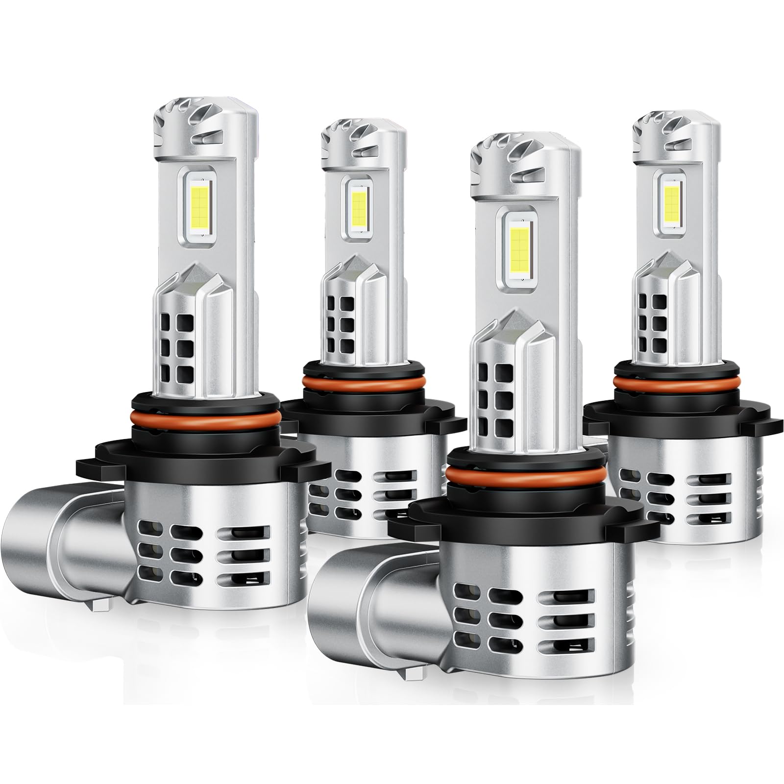 Photo 1 of NOVCAPAR HB4/9006 HB3/9005 led Bulbs Combo,60000LM Super Bright high beam and low beam, 6500K Cool White With Cooling Fan, Plug & Play, 1:1 Mini Size,IP68 Wateproof, Pack of 2
