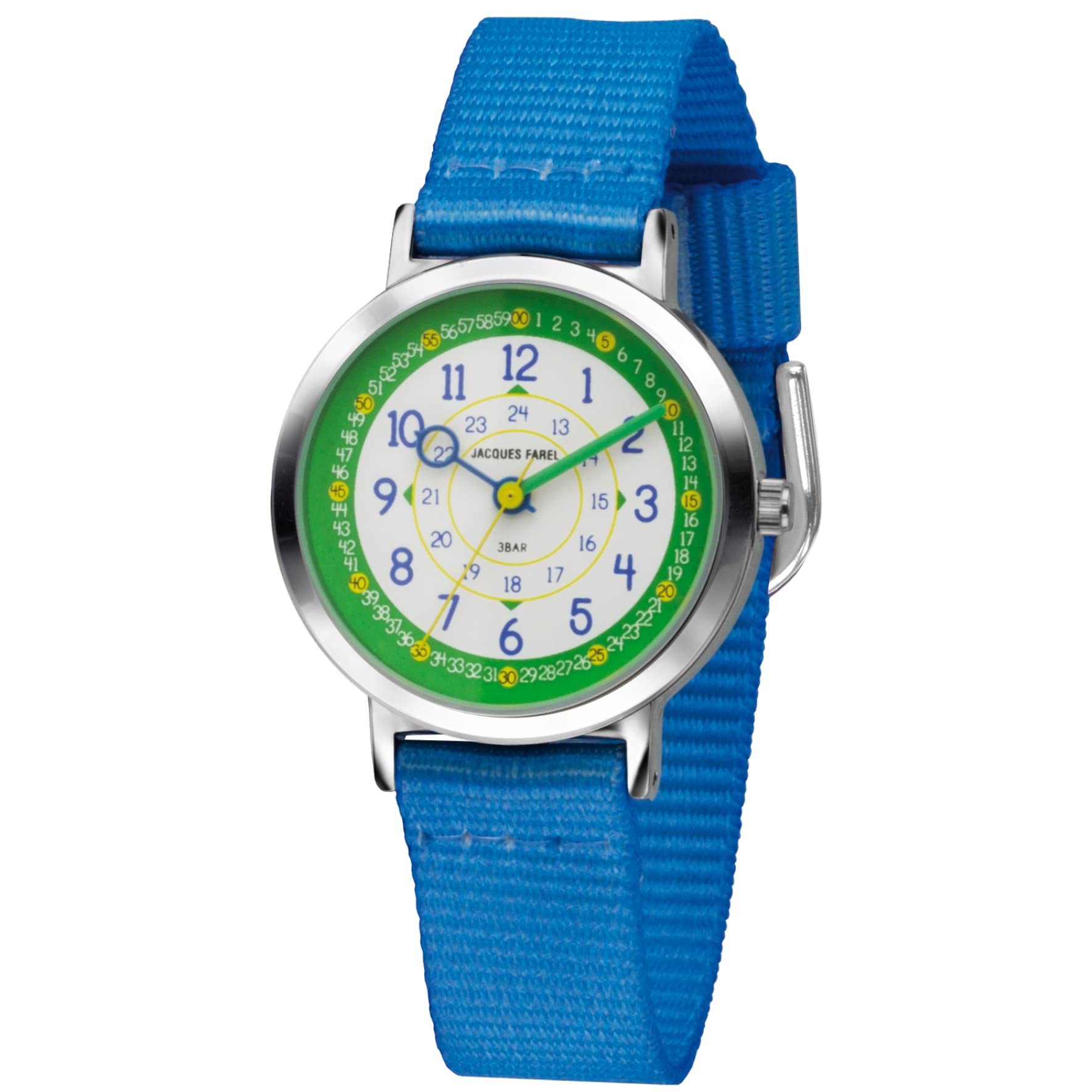 JACQUES FAREL Happy Learning KOP 03 Children's Analogue Quartz Watch with Textile Strap