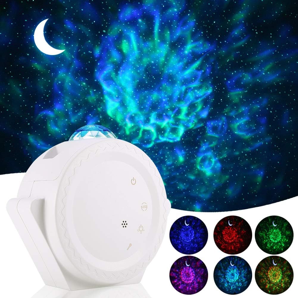 ALOVECO Star Projector, 3-in-1 LED Night Light Projector with Moon Star Nebula Cloud Touch&Voice Control LED Projector Lights Sky Projection Lamp for Kids, Bedroom,Game Room,Home Theatre(White)