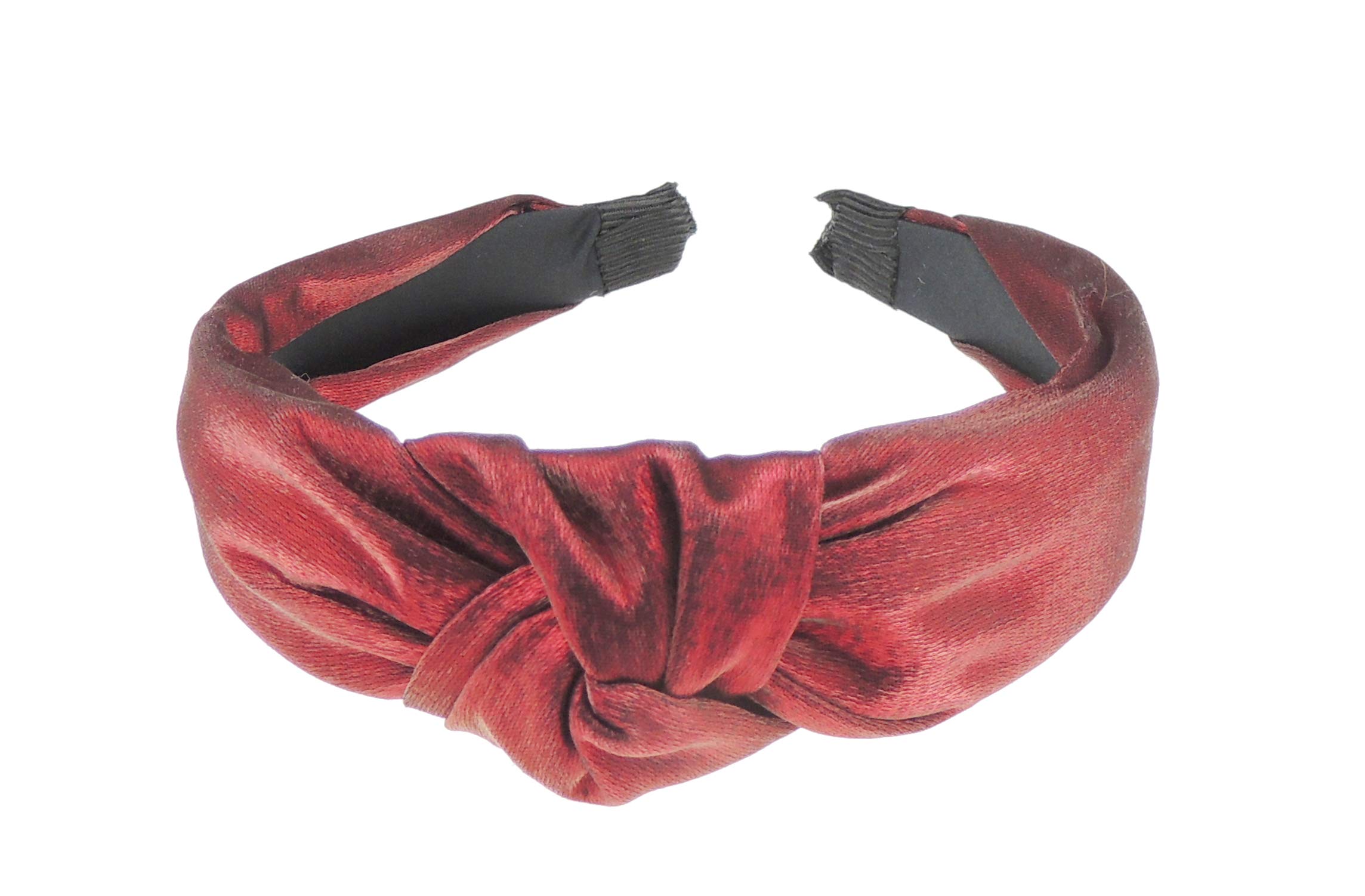 Ladies Girls Shimmer Twist Knot Headband Alice Band Many Colours (Burgundy)