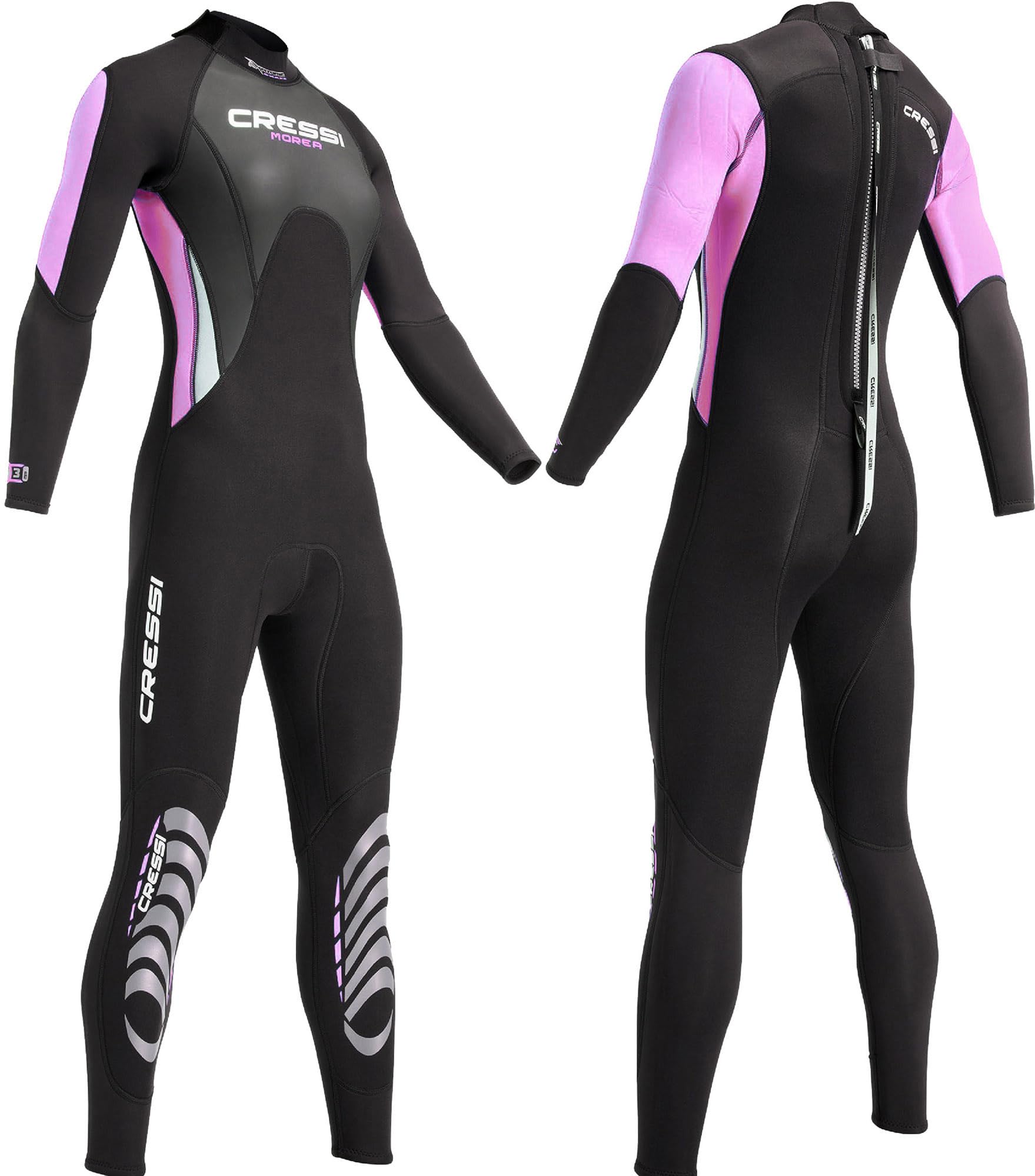 Cressi Women's Morea Lady - All-in-one Wetsuit, Black/Pink/Silver, XS 1 UK