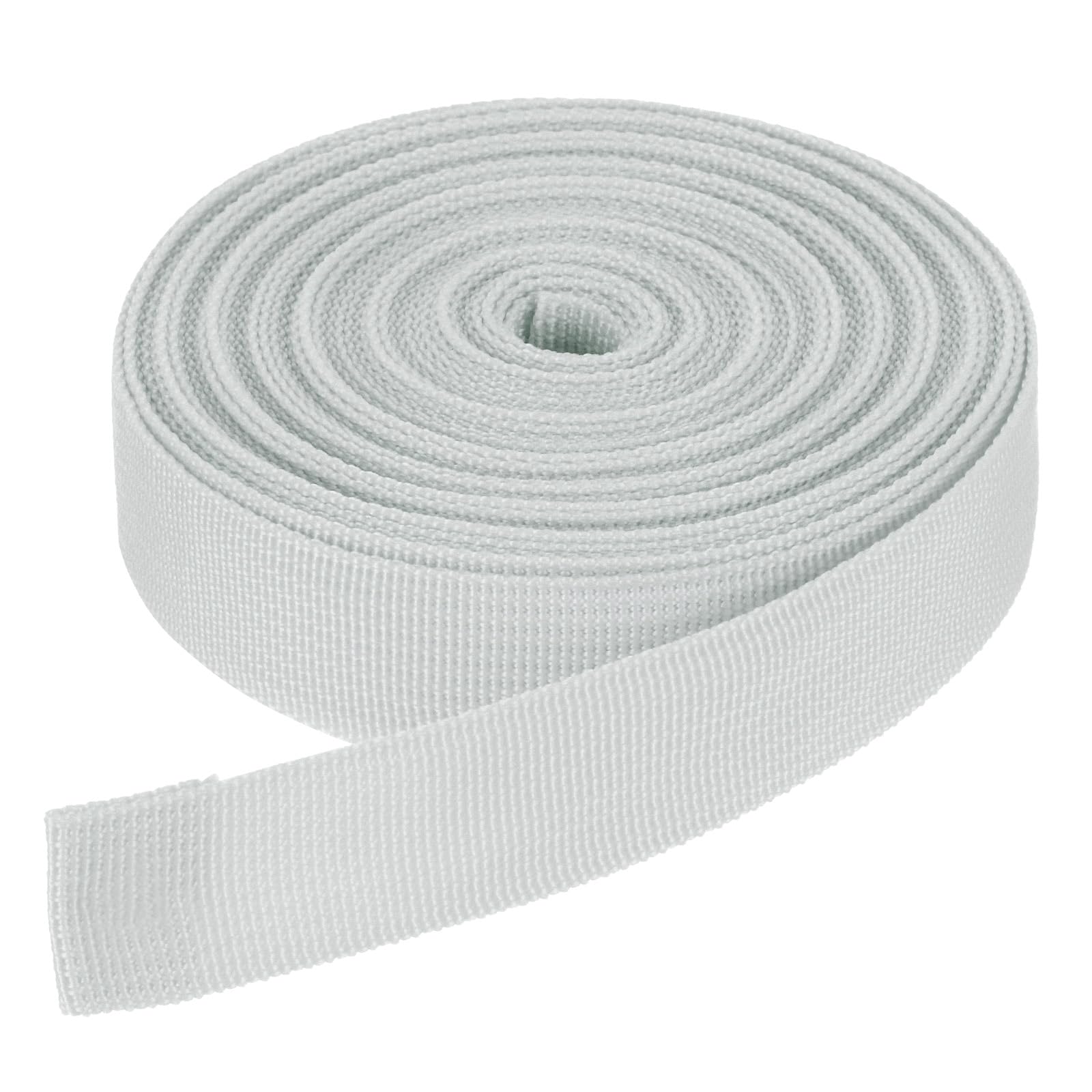 DMiotech 10 Yard x 1 Inch Width Nylon Webbing Strap Poly Flat Webbing Strapping for DIY Craft Backpack Strapping, Sewing, Outdoor Gear Repair, Silver Tone