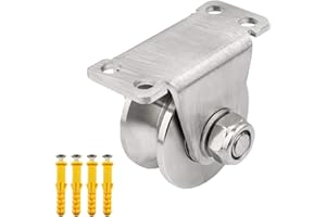 BNYZWOT 1 Piece Groove Wheel Pulley 304 Stainless Steel Pulley Block Super Silent Detachable Duplex Bearing for DIY Gym Equipment, Sliding Gate with Mounting Screws and Expansion Pipes V Type