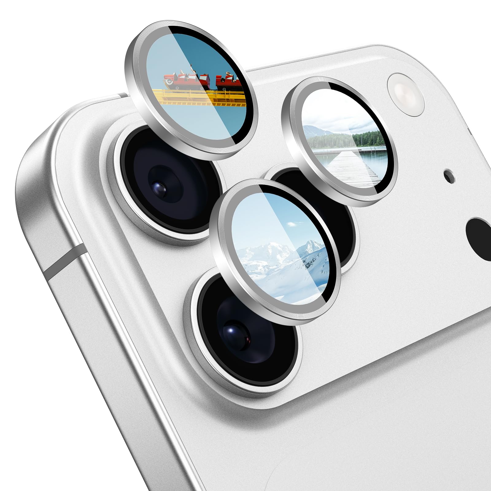 SPARIN Camera Lens Protector for iPhone 17 Pro Max/iPhone 17 Pro - Easy Installation, Individual Ultra-Thin Tempered Glass with Aluminum Metal Circle, Case Friendly, Grey