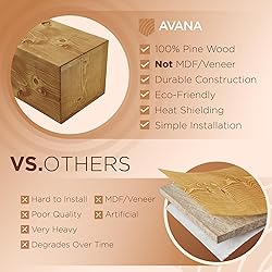 Avana Floating Fireplace Mantel - Natural Wood