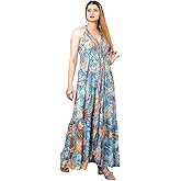 Herstreet Floral Maxi Dress, V-Neck Halter, Boho Long Beach Sundress, Summner Dress