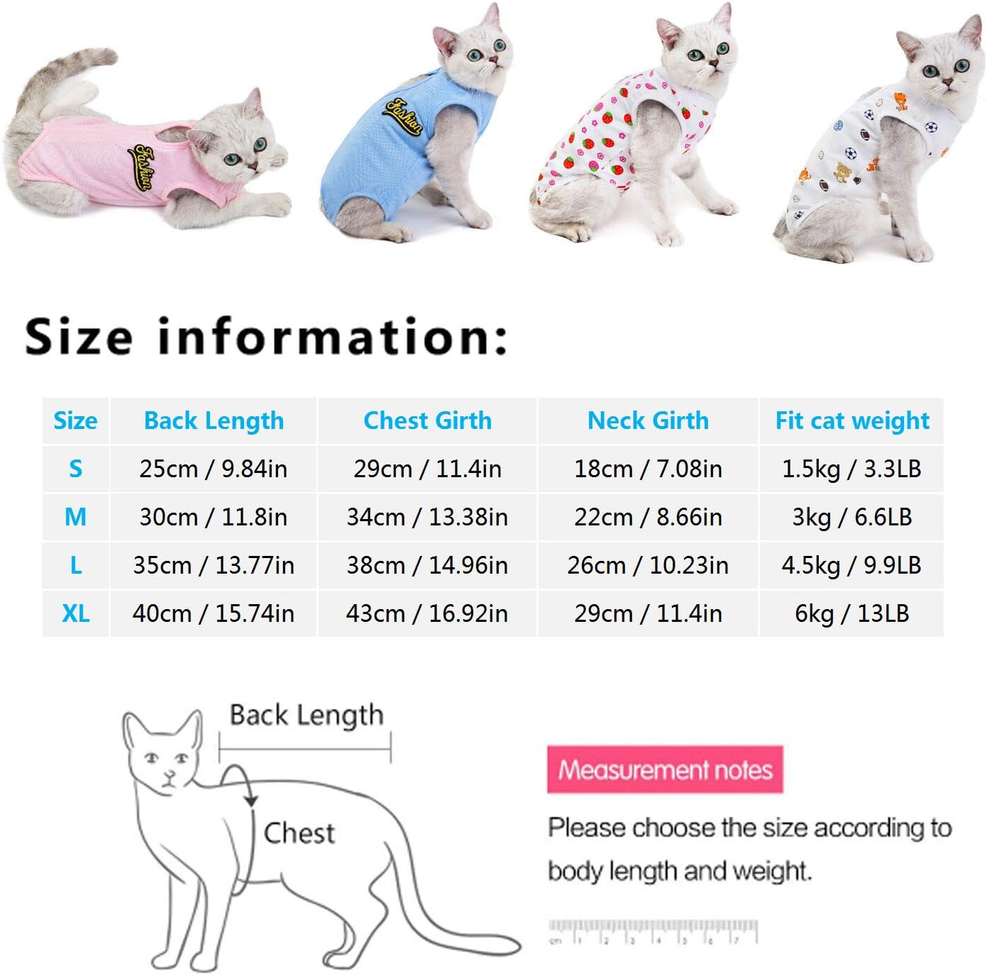 Kismaple Cat Recovery Suit for Abdominal Wounds Surgical Skin Diseases