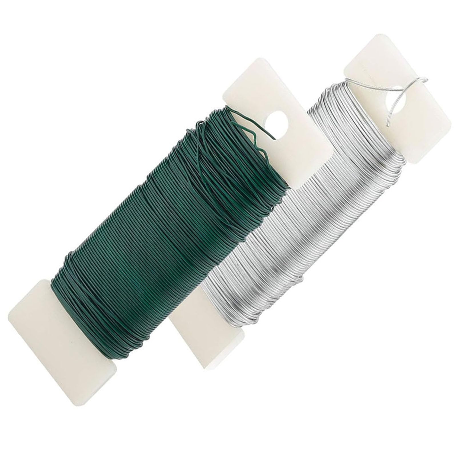 HREDZEO Binding Wire for Floristry, 2 Pcs Green & Silver, 35M, 0.7mm Gauge, Craft & Organization