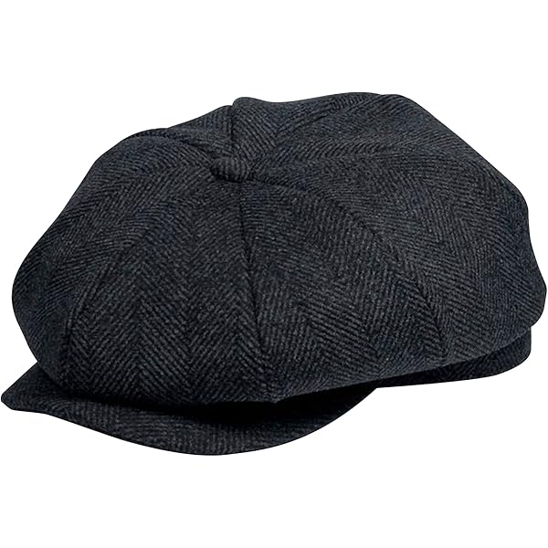 JANGOUL Men Wool Blend 8 Panel Newsboy Cap Tweed Cabbie Hat Snap