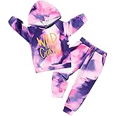 SOLOYEE Toddler Girl Clothes Tie Dye Hoodie+Sweatpants 2Pcs Tie-dying Toddlers Girls Outfits 1-6Y Kids Sweatsuits