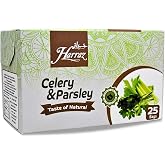 Harraz Natural Celery And Parsley Herbal Tea Bags Egypt Herb Premium Herbs Pure Oriental Egyptian Arab Herbals Non Gmo No Additives Kosher Halal (1 Pack = 25 Tea Bags) حراز كرفس و بقدونس حلال