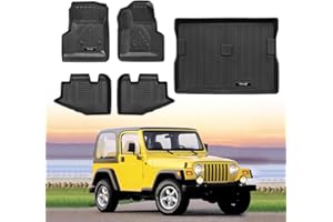 Custom Floor Mats and Cargo Liner for 1997-2006 Jeep Wrangler TJ Accessories All Weather TPE Protection Mat (for 1997-2006 Wr
